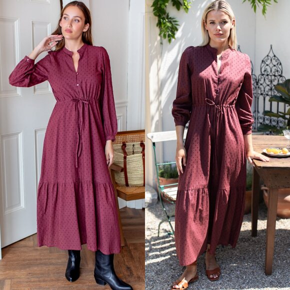 Emerson Fry Frances 3 Dress Swiss Dot Organic Cotton Midi Size S NWT - Picture 3 of 12